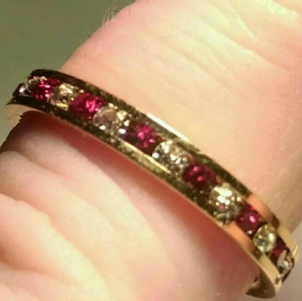 Ruby & CZ Eternity Band Ring Size 4-10